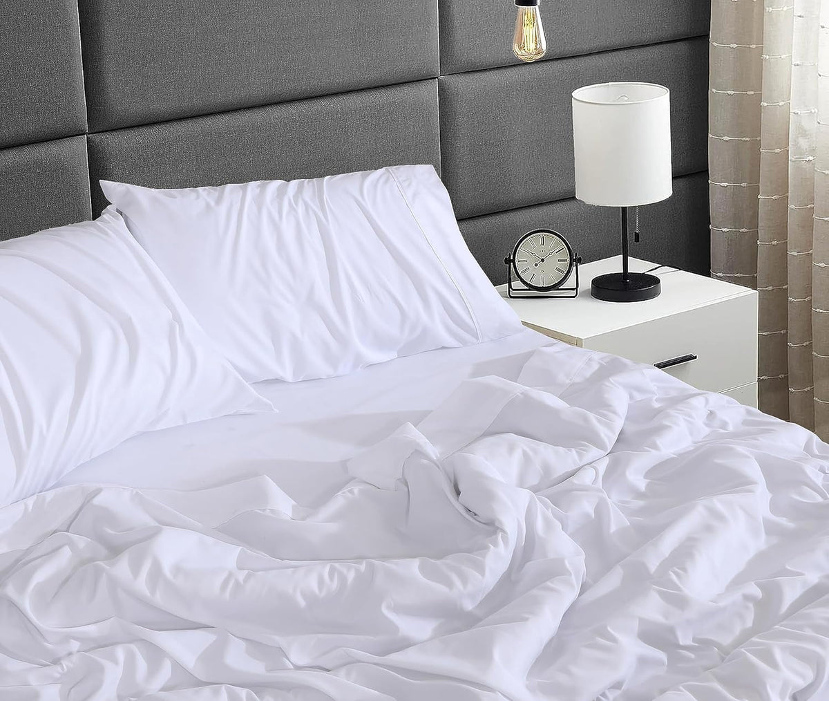 Set - Luxurious Silky Soft Microfiber Bedding - Cozy & Comfy - 15 inch Deep Pocket (Fits up to 17") Hotel Bed - 4 Pcs... - Image 3