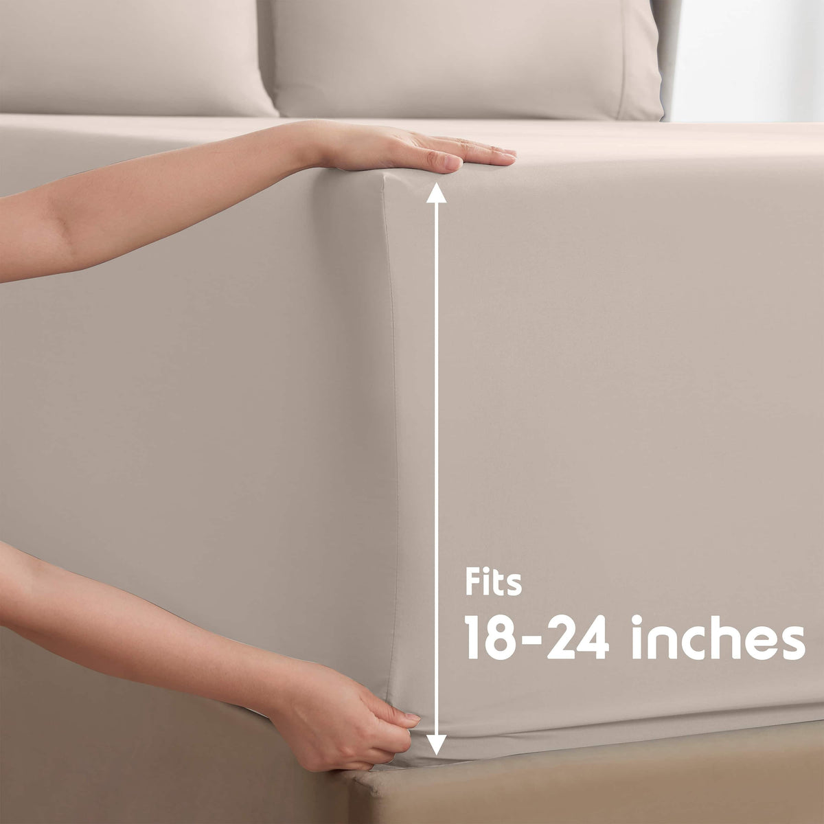 LammaLoe Extra Deep Pocket Queen Sheets set, Fits 18"-24" Mattress, 6 Piece Soft Microfiber Bed Sheet Sets, Linen - Image 3
