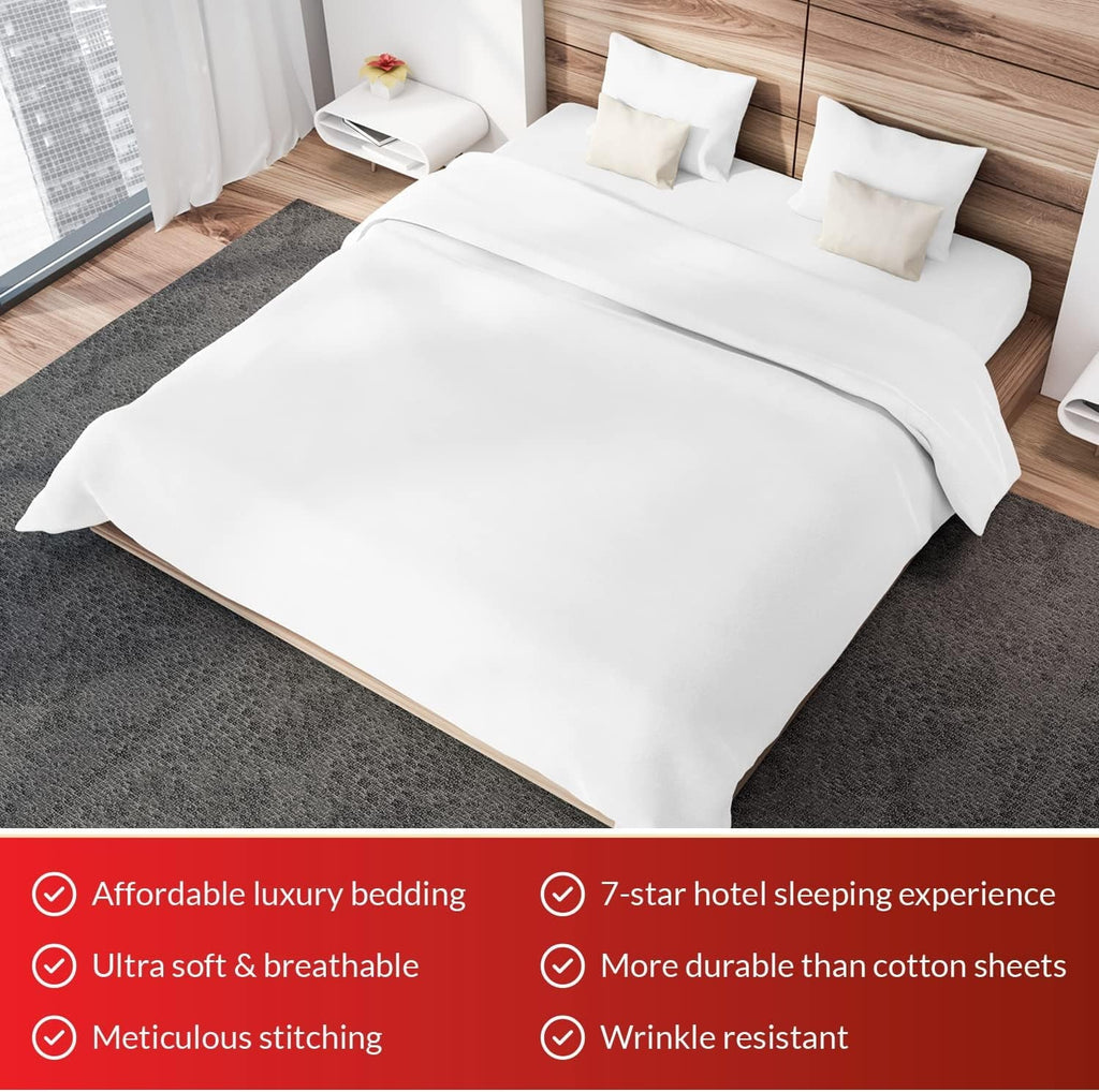 Sheet Set of 4, 16-inch Deep Pocket - Microfiber Bed Sheets, White - Image 4